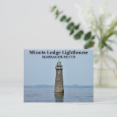 Minots Ledge Lighthouse, Massachusetts Briefkaart (Staand voorkant)