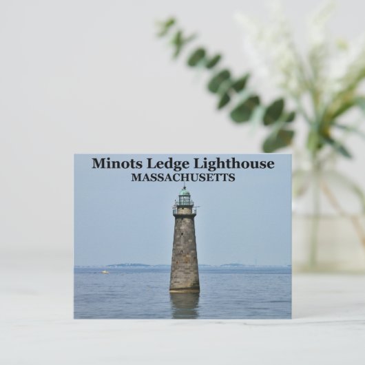 Minots Ledge Lighthouse, Massachusetts Briefkaart (Staand voorkant)