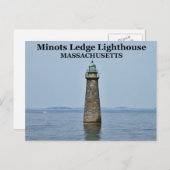 Minots Ledge Lighthouse, Massachusetts Briefkaart (Voorkant / Achterkant)