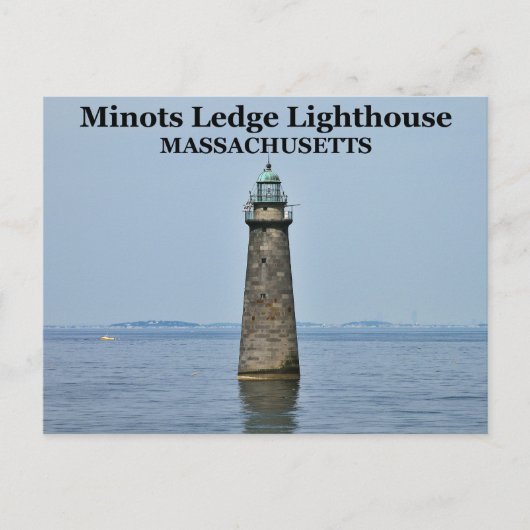 Minots Ledge Lighthouse, Massachusetts Briefkaart (Voorkant)