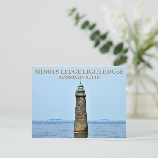 Minots Ledge Lighthouse, Massachusetts Briefkaart (Staand voorkant)