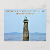 Minots Ledge Lighthouse, Massachusetts Briefkaart (Voorkant)