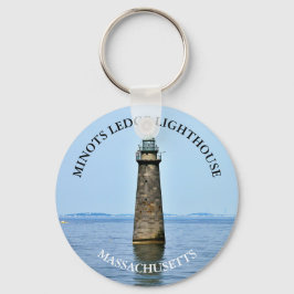 Minots Ledge Lighthouse Massachusetts Keyring Sleutelhanger