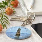 Minots Ledge Lighthouse Massachusetts Keyring Sleutelhanger (Zijkant)