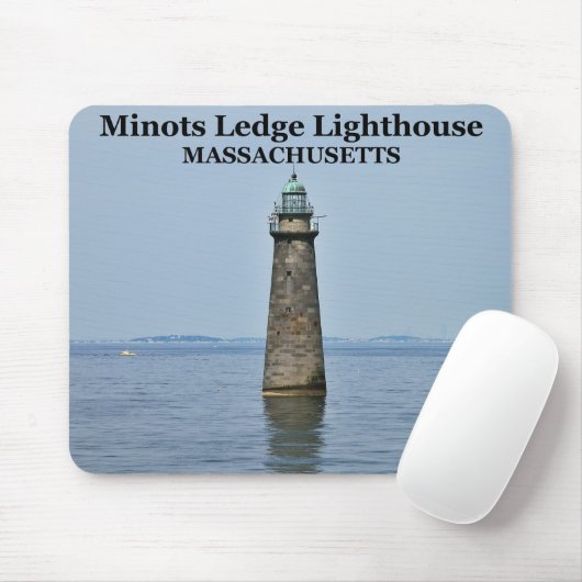 Minots Ledge Lighthouse, Massachusetts Mousepad Muismat (Met muis)