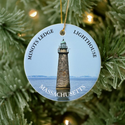 Minots Ledge Lighthouse Massachusetts Ornament (Boom)