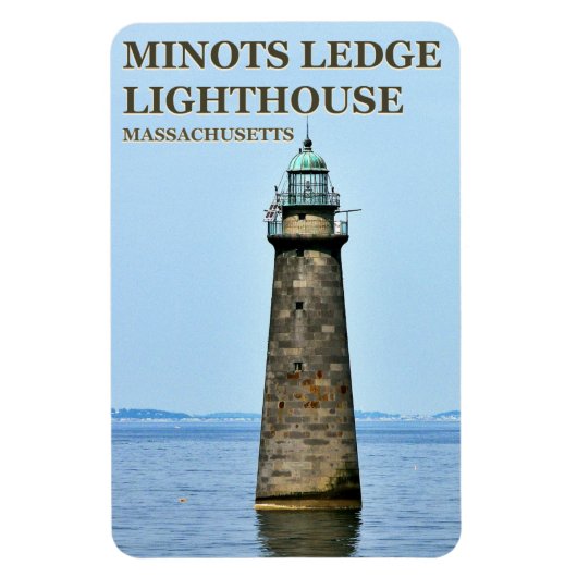 Minots Ledge Lighthouse, Massachusetts PhotoMagnet Magneet (Verticaal)