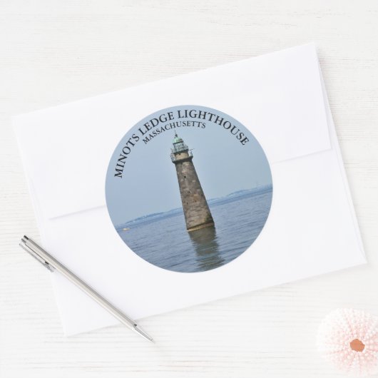 Minots Ledge Lighthouse Massachusetts Stickers (Envelop)