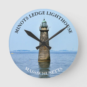 Minots Ledge Lighthouse Massachusetts Wall Clock Ronde Klok