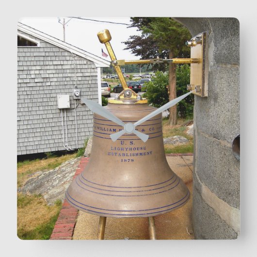 Minots randvuurtoren Fog Bell Square Wall klok (Voorkant)