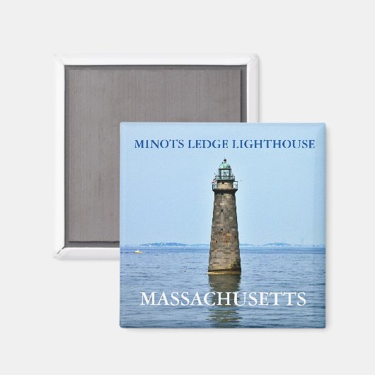 Minots randvuurtoren, Massachusetts Magnet (Voorkant / Achterkant)