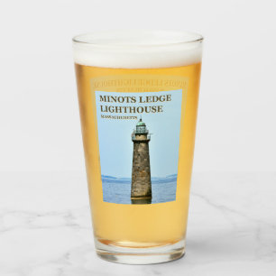 Minots randvuurtoren, Massachusetts Pint Glass Glas
