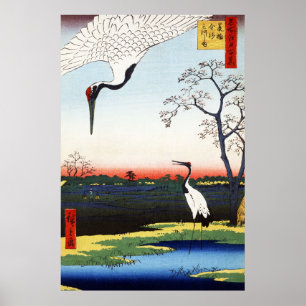 Minowa, Kanasugi, Mikawashima door Utagawa Hiroshi Poster