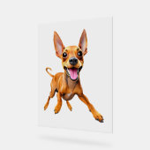 Minpin miniatuur pinscher min pin moeder hond papa acryl bord (Hoek)