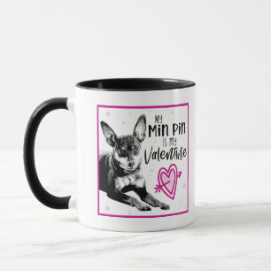 MinPin Valentijn Mok   Schattigee Min Pin-tekening