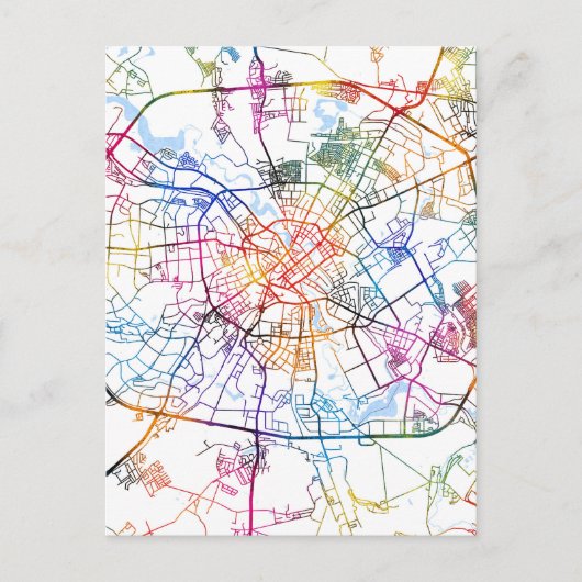 Minsk Belarus City Map Briefkaart (Voorkant)