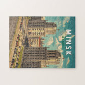 Minsk Wit-Rusland Illustratie Reizen Art Vintage Legpuzzel (Horizontaal)