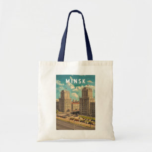 Minsk Wit-Rusland Illustratie Reizen Art Vintage Tote Bag