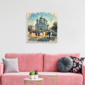 Minsk Wit-Rusland Orthodoxe Kathedraal Stedelijk C Canvas Afdruk (Insitu (Woonkamer))