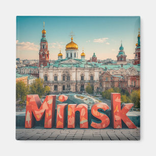 Minsk Wit-Rusland Reis Cadeau Voor Bezoekers 🗺️ Magneet