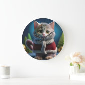 Minskin kitten in een kerstoutfit grote klok (Huis)