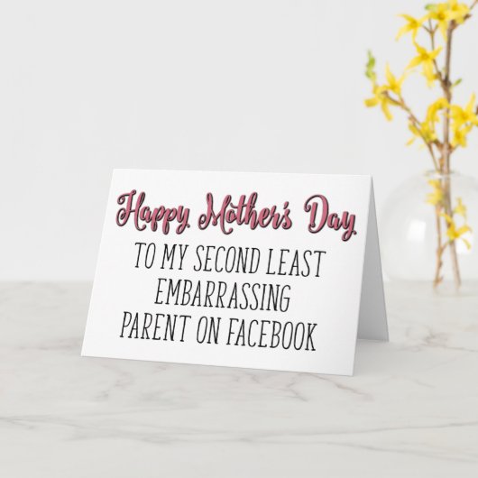 Minst barmerende Ouder op Facebook, Moederdag Kaart (Gele Bloem)