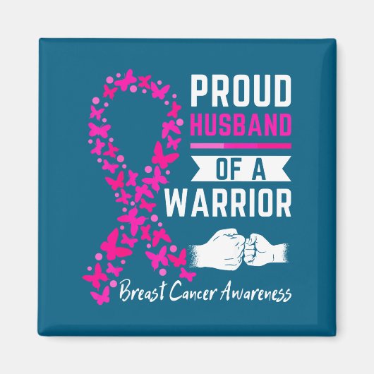 Minst trots Husband Warrior Wife Borst Magneet (Voorkant)