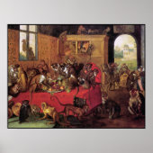 Minste Poster/afdruk van een aap - apenschildering Poster (Voorkant)