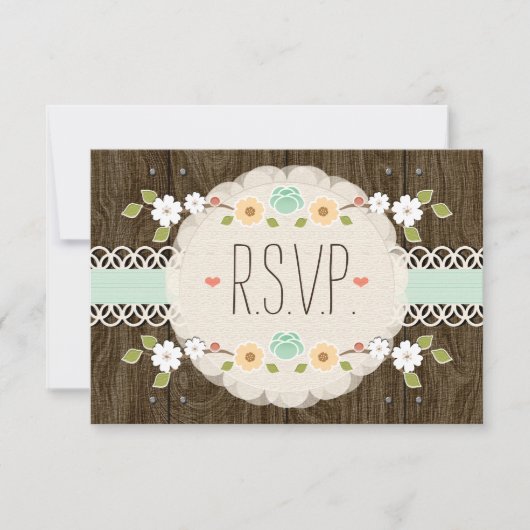 MINSTE RUSTISCHE FLORALE BOHO WEDDING RSVP-KAART RSVP KAARTJE (Voorkant)