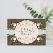 MINSTE RUSTISCHE FLORALE BOHO WEDDING RSVP-KAART RSVP KAARTJE (Staand voorkant)