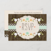 MINSTE RUSTISCHE FLORALE BOHO WEDDING RSVP-KAART RSVP KAARTJE (Voorkant / Achterkant)