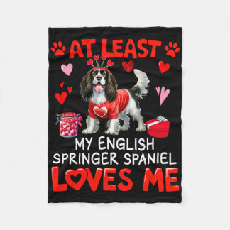 Minstens Engelse Springer Spaniel die van me houdt Fleece Deken