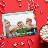 Minstens grappig genoeg hebben we een vakantiefoto feestdagenkaart