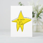 Minstens je hebt geprobeerd - Gele ster - Hartelij Bedankkaart (Staand voorkant)
