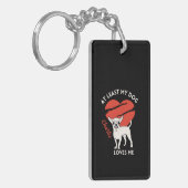 Minstens mijn hond houdt van mij aangepaste Sleute Sleutelhanger (Voorkant Links)