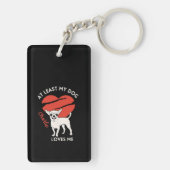 Minstens mijn hond houdt van mij aangepaste Sleute Sleutelhanger (achterkant)