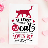Minstens mijn kat houdt van mij tegen Valentijnsda Feestdagen Kaart