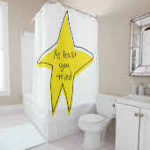 Minstens u probeerde - Gele Ster Douchegordijn (In situ)