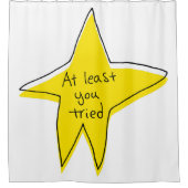Minstens u probeerde - Gele Ster Douchegordijn (Voorkant)
