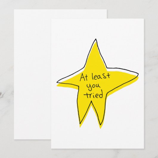 Minstens u probeerde - Gele Ster Feestdagenkaart (Voorkant / Achterkant)