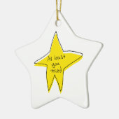 Minstens u probeerde - Gele Ster Keramisch Ornament (Links)