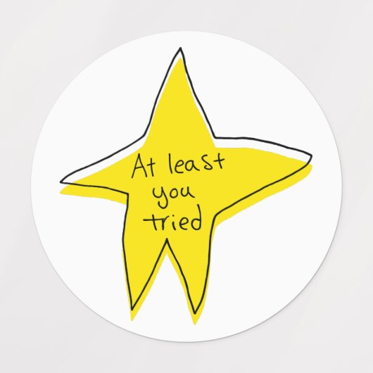 Minstens u probeerde - Gele Ster Labels (Design 2)