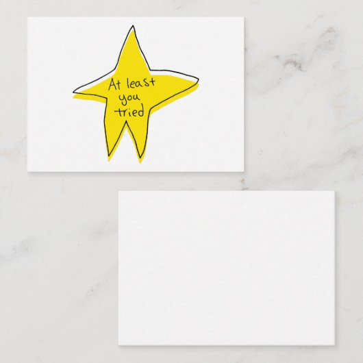 Minstens u probeerde - Gele Ster Notitiekaartje (Voorkant / Achterkant)