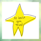 Minstens u probeerde - Gele Ster Raamsticker (Vel 3)