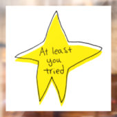 Minstens u probeerde - Gele Ster Raamsticker (Vel 2)