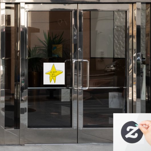 Minstens u probeerde - Gele Ster Raamsticker (Kantoordeur)