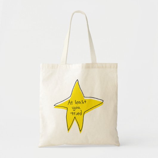 Minstens u probeerde - Gele Ster Tote Bag (Voorkant)