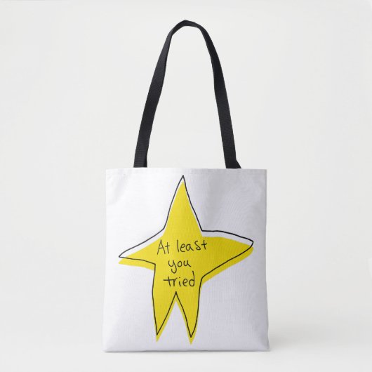 Minstens u probeerde - Gele Ster Tote Bag (Voorkant)
