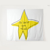 Minstens u probeerde - Gele Ster Wandkleed (Voorkant (horizontaal))