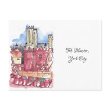 Minster, het briefkaart van de waterverf van York